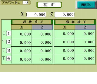 補正画面